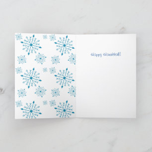 Festiva Tarjeta Hanukkah 5" X 7" en blanco