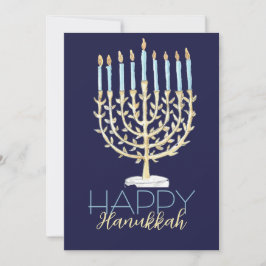 Festiva Tarjeta Hanukkah Blue