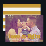 Festiva Tarjeta Hanukkah con amor y luz de oro y foto únic<br><div class="desc">Esta moderna tarjeta Hanukkah muestra las palabras amor y luz en oro sobre una foto de sangre completa. La parte posterior tiene un patrón de rayas coincidentes.</div>