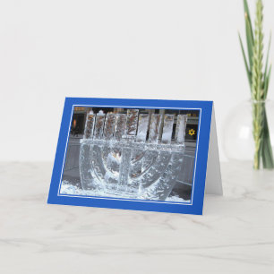 Festiva Tarjeta Hanukkah Menorah Escultura de hielo