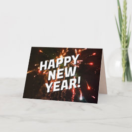 Festiva Tarjeta Happy New Year Fireworks Background 2024