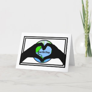 Festiva Tarjeta Heart Hands Earth Day