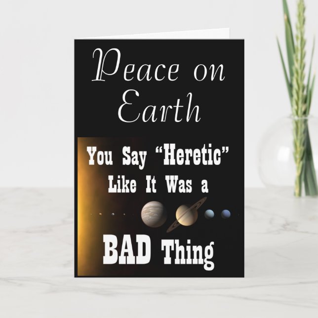 Festiva Tarjeta herética de la paz en la Tierra (Anverso)