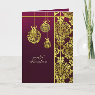 Festiva tarjeta holandesa de las Felices Navidad,