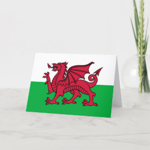 Festiva Tarjeta horizontal adaptable de la bandera Galés