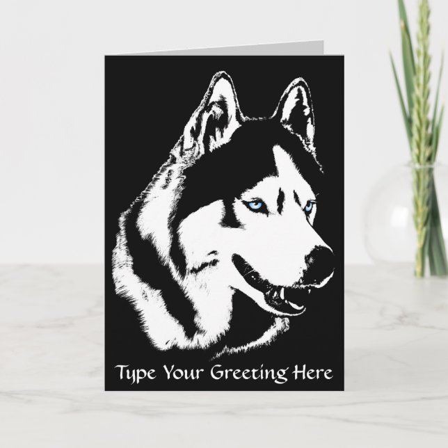 Festiva Tarjeta Husky Siberiana / Tarjeta Malamute Alaskan (Anverso)
