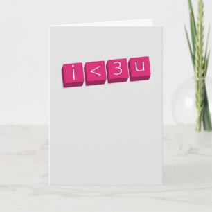 Festiva tarjeta i <3 u (te amo)