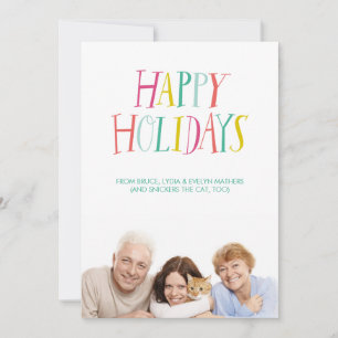 Festiva Tarjeta indicada con letras de la foto de la mano