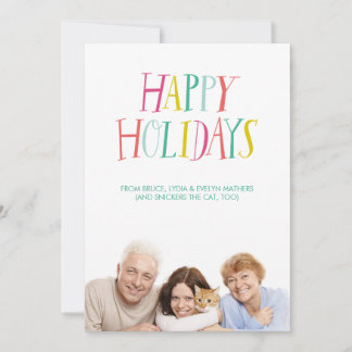 Festiva Tarjeta indicada con letras de la foto de la mano