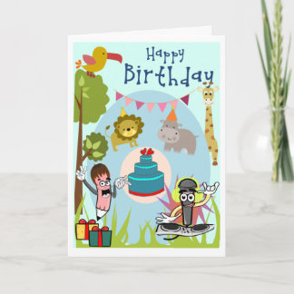 Festiva Tarjeta interactiva de cumpleaños para niños
