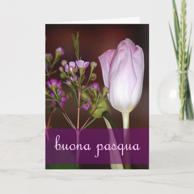 Festiva Tarjeta italiana de Pascua (Anverso)