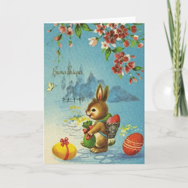 Festiva Tarjeta italiana vintage Buona Pasqua Easter (Anverso)