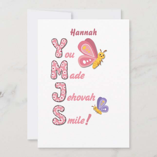 Festiva Tarjeta JW para hermanas jóvenes "Has hecho sonreí (Anverso)