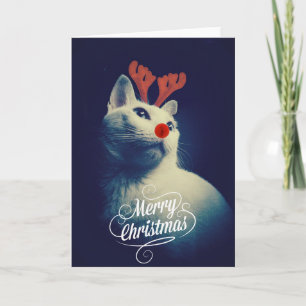 Festiva Tarjeta Kitty para Navidades Rudolph
