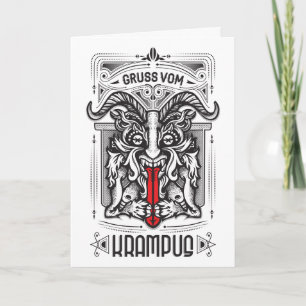 Festiva Tarjeta Krampus con poema gracioso