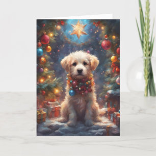 Festiva Tarjeta Labradoodle Puppy Art