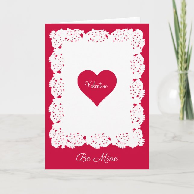 Festiva Tarjeta Lace Doily Valentine (Anverso)