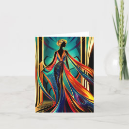 Festiva Tarjeta Lady Blank Art Deco