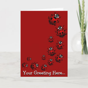 Festiva Tarjeta Ladybug Personalizado Ladybug Art Card - P