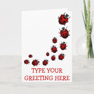 Festiva Tarjeta Ladybug Personalizado Ladybug Art Card - P
