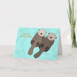 Festiva Tarjeta linda de la nutria te amo mi nutria
