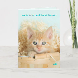 Festiva Tarjeta linda de Pascua del gatito anaranjado
