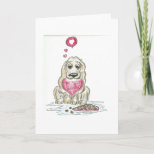 Festiva Tarjeta linda del el día de San Valentín de cocker