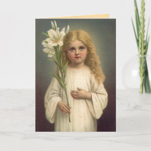 Festiva Tarjeta Lirio de Pascua Vintage