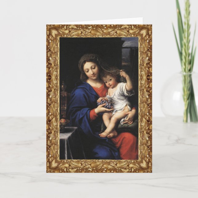 Festiva Tarjeta Madonna y Child (Anverso)
