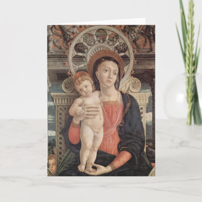 Festiva Tarjeta Madonna y Child (Anverso)