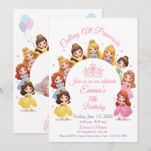 Festiva Tarjeta mágica de cumpleaños de Disney Princess pa