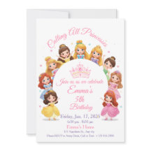 Tarjeta mágica de cumpleaños de princesa para niña
