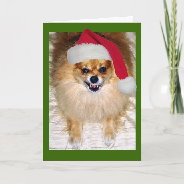 Festiva Tarjeta mala de Navidades de Santa Claus (Anverso)