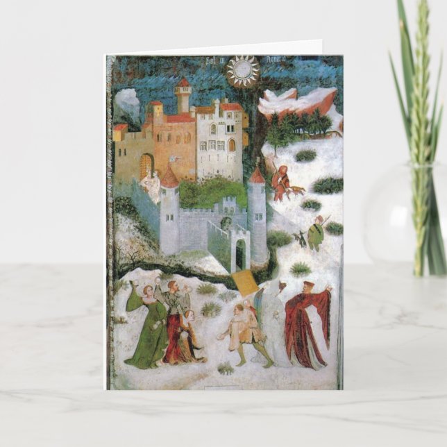 Festiva Tarjeta medieval del solsticio (Anverso)