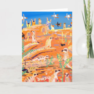 Festiva Tarjeta Meerkats del arte el tintóreo de Juan