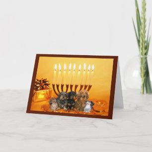 Festiva Tarjeta Menorah4 de Chanukah del Dachshund