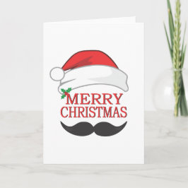 Festiva Tarjeta Merry Christmas Mustache