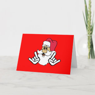Festiva Tarjeta metalizado de Navidades Santa