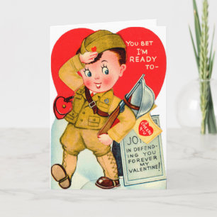 Festiva Tarjeta militar del el día de San Valentín del