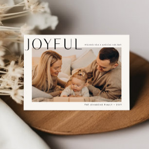 Festiva Tarjeta mínima de Navidades de fotografía familiar