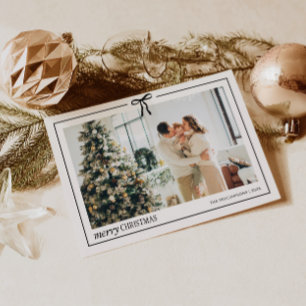 Festiva Tarjeta mínima de Navidades de fotografía familiar
