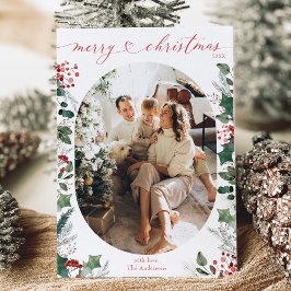 Festiva Tarjeta mínima de Navidades fotográficos de color 