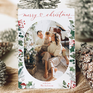 Festiva Tarjeta mínima de Navidades fotográficos de color 