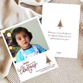 Festiva Tarjeta Minimalista de foto de Navidades de moda