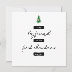 Festiva Tarjeta minimalista de Navidades de novios