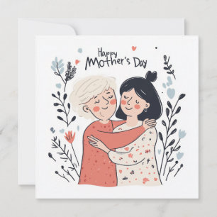 Festiva Tarjeta minimalista del Día de la Madre