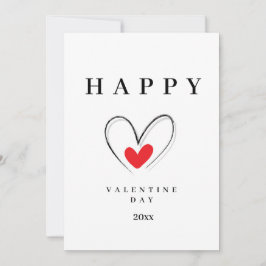 Festiva Tarjeta minimalista del Día de San Valentín con di