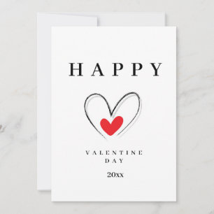 Festiva Tarjeta minimalista del Día de San Valentín con di
