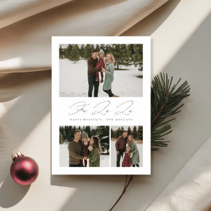 Festiva Tarjeta minimalista Fa La La 3 Foto Navidades Eleg