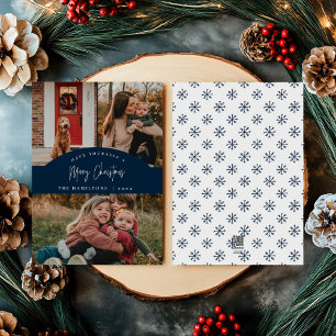 Festiva Tarjeta Minimalista moderna de Navy Merry Christma